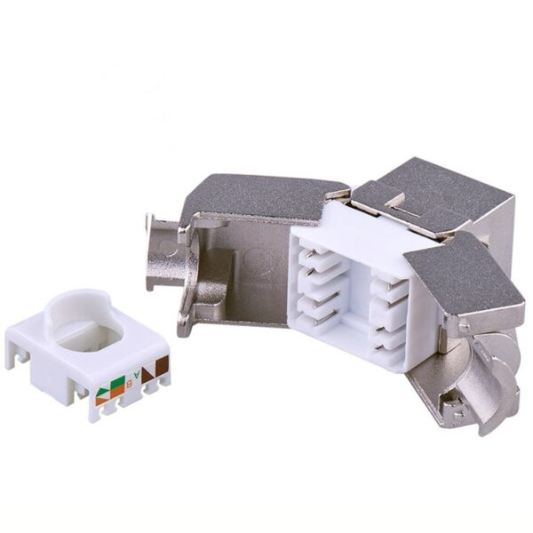 Network RJ45 Cat6 Cat7 Keystone Jack Module 360 Degree Full Shielded RJ45 Socket To LSA Tool-free Termination 3