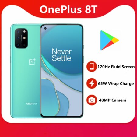 In Stock Oneplus 8T 65W Super Charger 4500mAh Battery 120HZ Screen Snapdragon 865 NFC 6.55 inch 48MP Smart Phone 1