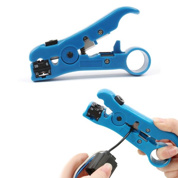 Universal Network Cable Stripper Cutter Stripping Pliers Tool Flat or Round UTP Cat5 Cat6 Wire Coax Coaxial Stripping Tool 5