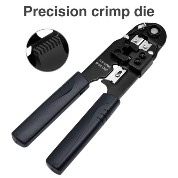 Cable Crimper,8P8C Rj45 Ethernet Connector Crimp Computer Hand Tools Multifunction Wire Pliers, Stripping, Thread Trimming 5