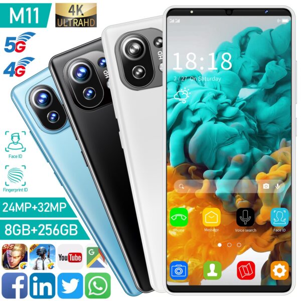 Global Version Smart Phone M11 6.1 Inch HD Full Screen Smartphone Android 5000mAh Unlocked Dual Sim Mobile Phone Fast Shipping 1