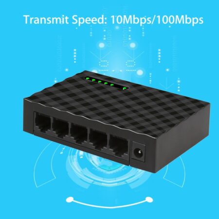 5 Port Gigabit Switch 10/100/1000Mbps RJ45 LAN Ethernet Fast Desktop Network Switching Hub Shunt With EU/US Plug Power Adapter 1