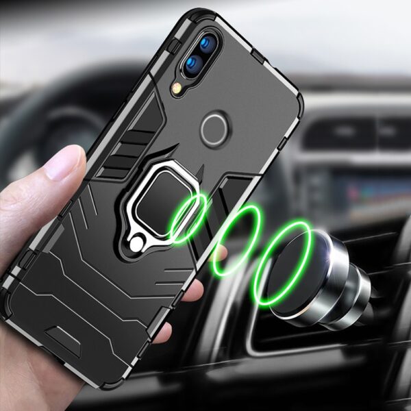 For Honor 10 Lite Case Armor PC Cover Finger Ring Holder Phone Case On For Huawei P Smart 2019 Cover Durable Reinforced Bumper 6