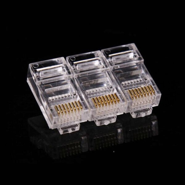 100pcs RJ45 Head PC Ethernet Cable Network Connector Gold Shielded Clear Modular Accessories Plug 8P8C 4