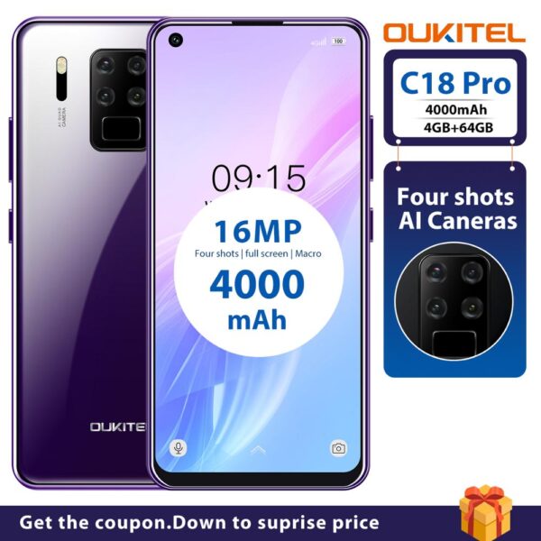 OUKITEL C18 Pro 4G RAM 64G ROM 4G LTE Smartphone 6.55 1