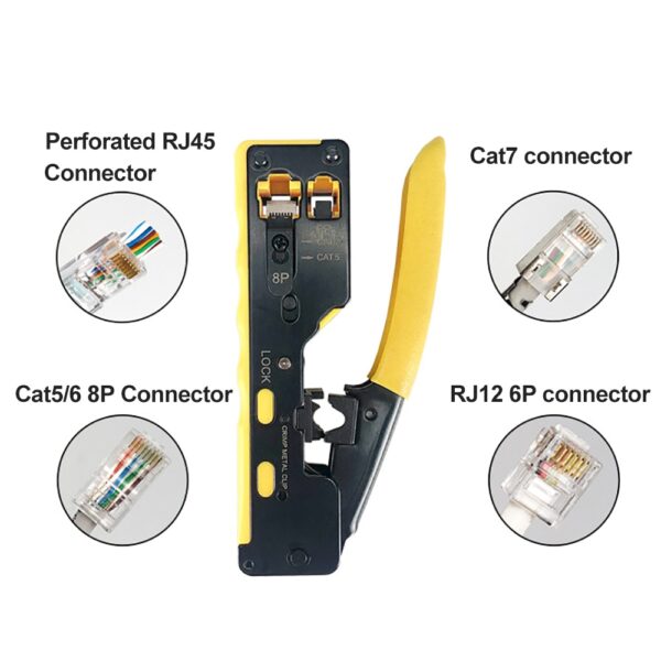 OULLX Cat7 RJ45 Crimper Hand Network Tools Pliers RJ12 Cat5 Cat6 8P8C Cable Stripper Pressing Clamp Tongs Clip Multi Function 2