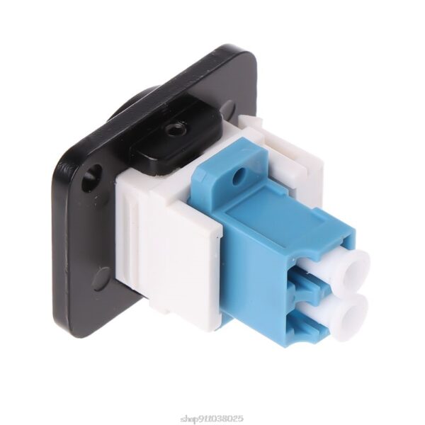 RJ45 D-Type LC Optical Fiber Straight Connector Chassis Panel Mounting Socket Holder Extension Module Socket Jack-Modular CAT5E 2