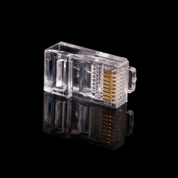 100pcs RJ45 Head PC Ethernet Cable Network Connector Gold Shielded Clear Modular Accessories Plug 8P8C 3