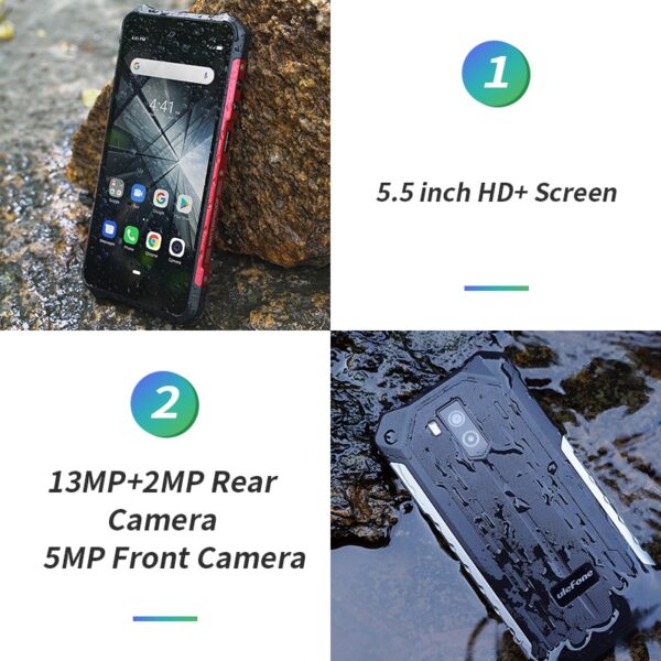 Smartphone Ulefone Armor X5 IP68/IP69K Rugged Shockproof Android 10.0 5000mAh Octa Core 5.5'' Dual SIM OTG NFC 3GB 32GB 4G LTE 3