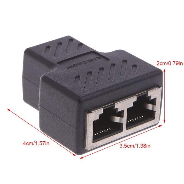 1 To 2 Ways LAN Ethernet Network Cable RJ45 Female Splitter Connector Adapter 32CB 5