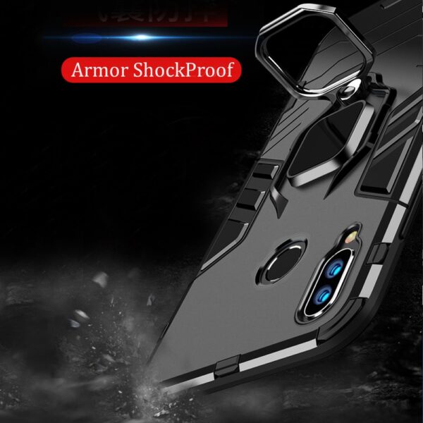 For Honor 10 Lite Case Armor PC Cover Finger Ring Holder Phone Case On For Huawei P Smart 2019 Cover Durable Reinforced Bumper 5