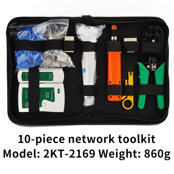 Network Repair Tool Kit RJ45 RJ11 RJ12 CAT5 CAT5E Cable Tester Stripping Plier Crimp Crimper Set 4