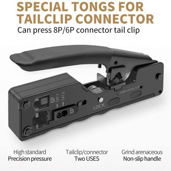 Network Crimping Tool for Cat7 Cat8 Rj45 Cat5 Cat6 Cable Clamp Rj11 6P Telephone Cable Clamp Pliers Network Tool 4