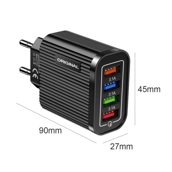 4 Port USB Mobile Wall Charger Tablet Portable Wall Mobile Charger 3.1A Power Charge Adapter for Smart Phone Tablet 4