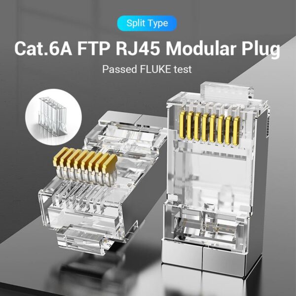 10pcs/pack Idf Series Rj45 Connector Cat6 10 Gigabit Shielded Crystal Head Ethernet Cable  Head  Plug 1