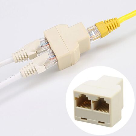 Connector 1 To 2 Ways RJ45 Ethernet LAN Network Splitter Double Adapter Ports Coupler Connector Extender Adapter Plug Adapter 1