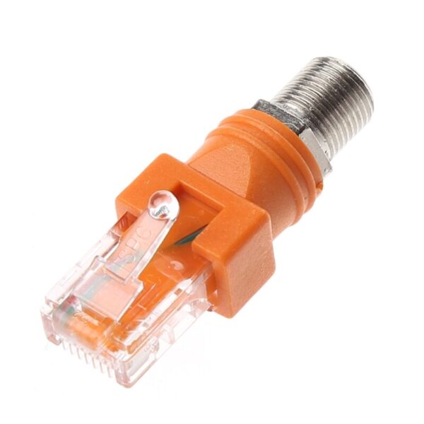 F Female To RJ45 Male Coaxial Barrel Coupler Adapter RJ45 To RF Connector Converter 2