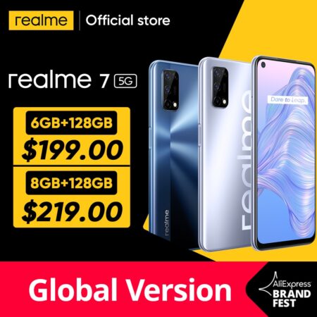 realme 7 5G Dimensity 800U 6GB 128GB 120Hz Display 48MP Camera 5000mAh Global Version 30W Dart Charger 1