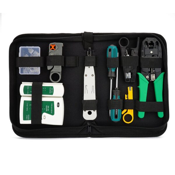 Computer Network Repair Tool Kit LAN Cable Tester Wire Cutter Screwdriver Pliers Crimping Maintenance Tool Set Bag 5