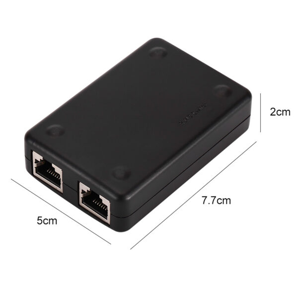100M Mini Portable Dual Port Network Ethernet Box Switch Converter Input and Output Adapter LAN Sharing Device 5
