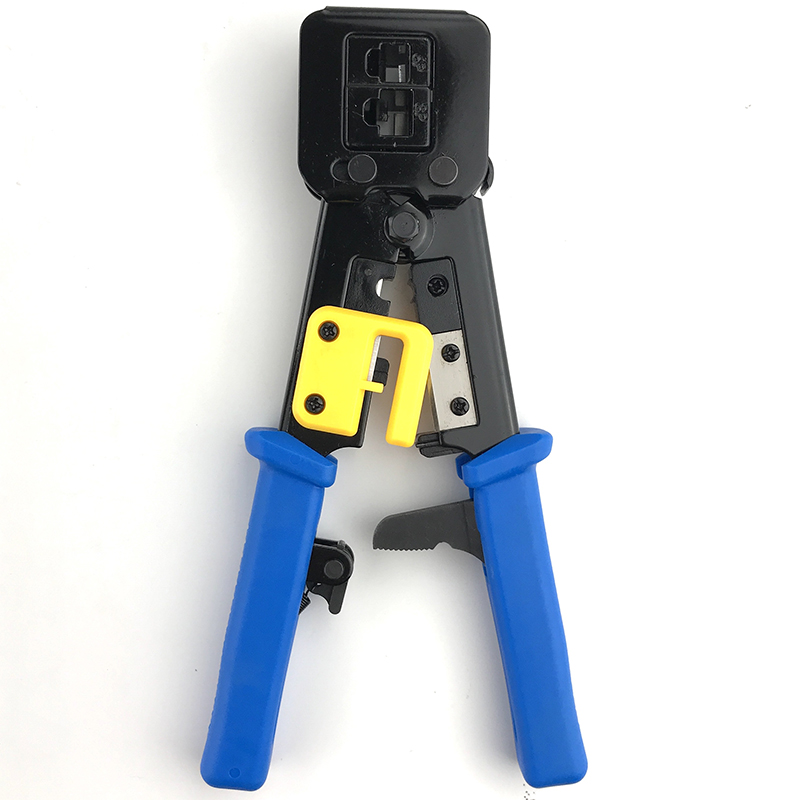 RJ45 Crimp Tool Kit Pass Thru Cat5 Cat5E Cat6 RJ45 Crimping Tool ...