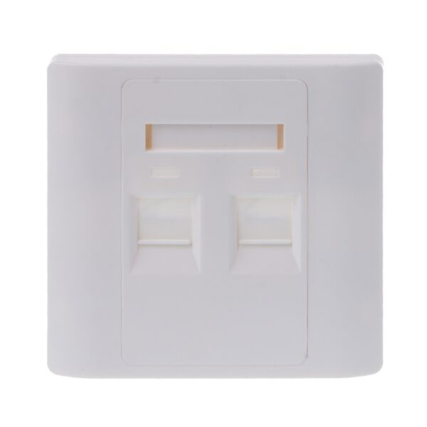 2 Ports RJ45 Network Wall Plate With Female to Female Connector 32CB 2