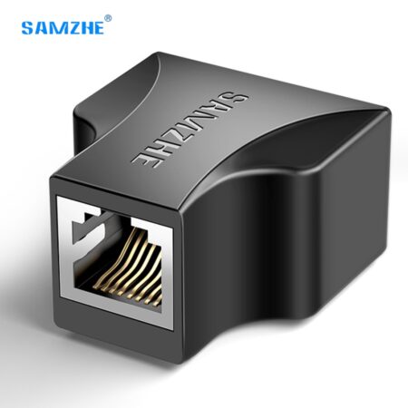 RJ45 Connector Ethernet Cable Adapter Lan Cable Extender Splitter Internet Cable Connection Female to Female 1 Input 2 Output 1