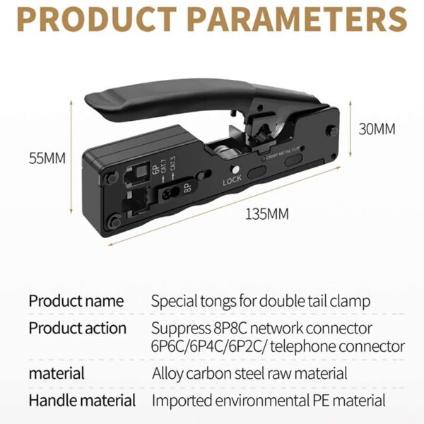 Network Crimping Tool for Cat7 Cat8 Rj45 Cat5 Cat6 Cable Clamp Rj11 6P Telephone Cable Clamp Pliers Network Tool 3