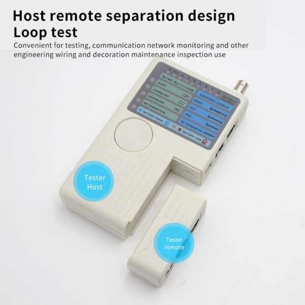 RJ11 RJ45 USB BNC LAN Network Cable Tester Remote LAN Cables Tracker Detector 4 in 1 Fast Tester Tool 6