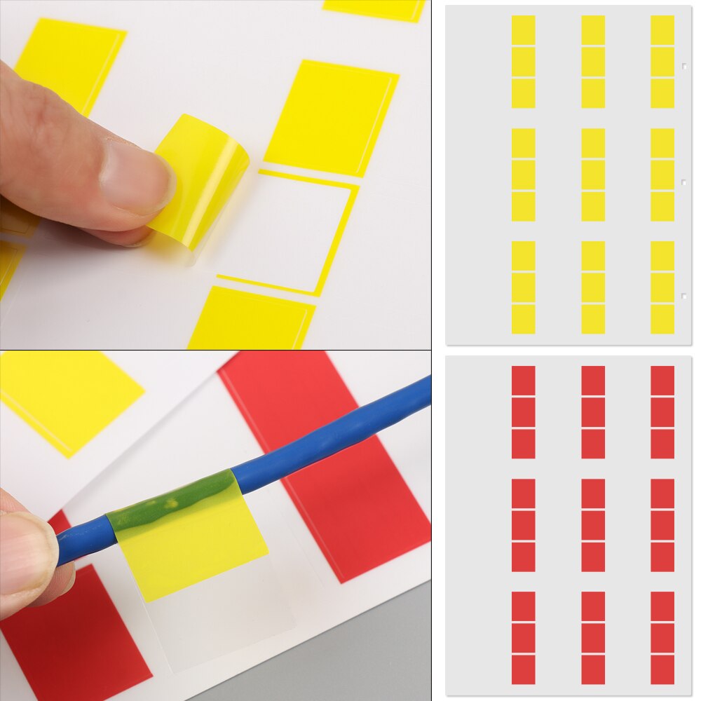 A4 Self Adhesive Network Wire Cord Fiber Organizers Marker Tool Self-adhesive Cable Label Sticker Colorful Waterproof Tie Tag - Image 2