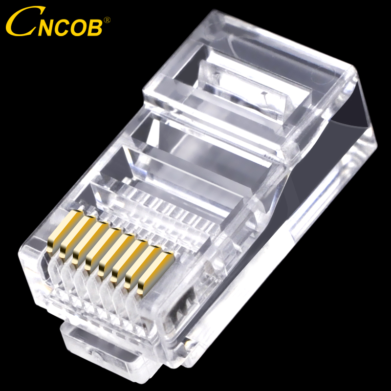 CNCOB Ethernet rj45 Connector Computer Network Connector Crimp Modular Plug cat5e 8p8c Unshielded utp Network Cable Crystal Head