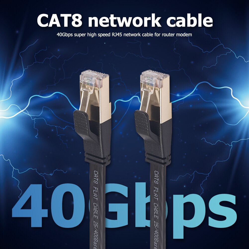Cat8 Ethernet Cable Network LAN Patch Cord Gold SFTP 40Gbps Cat 8 RJ45 Plated Household Computer Accessories