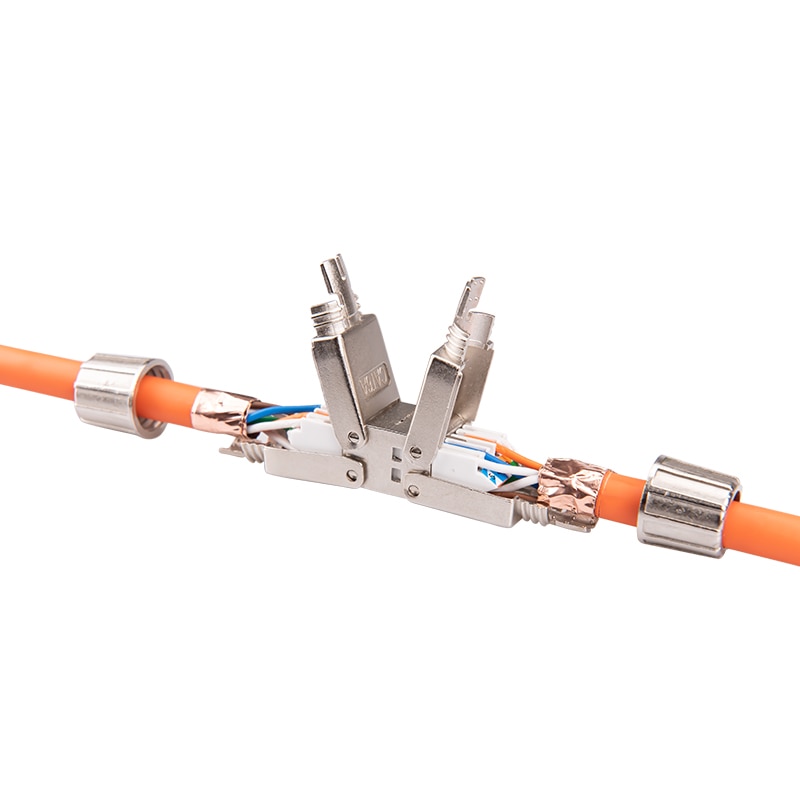 Linkwylan Cat6A Cat7 Cable Extender Junction Adapter Connection Box RJ45 Lan Cable Extension Connector Full Shielded Toolless