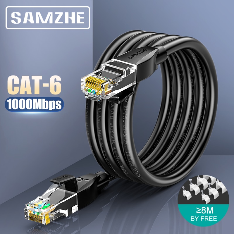 SAMZHE CAT6 Round Ethernet Cat 6 Lan Cable RJ 45 Network Patch Cord for Laptop Router RJ45 Internet Cable