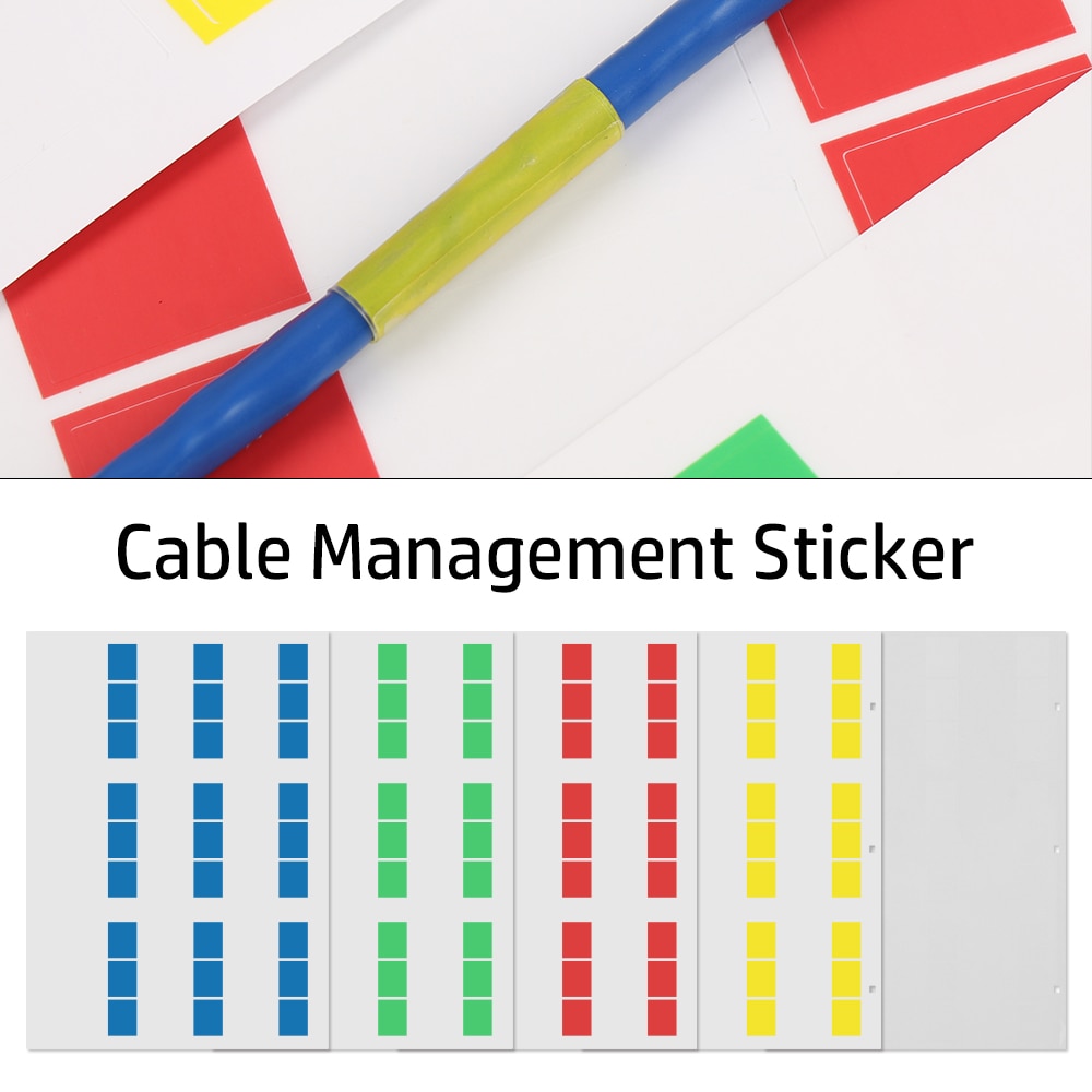 Self-adhesive Cable Label Sticker A4 Self Adhesive Network Wire Cord Fiber Organizers Marker Tool Colorful Waterproof Tie Tag