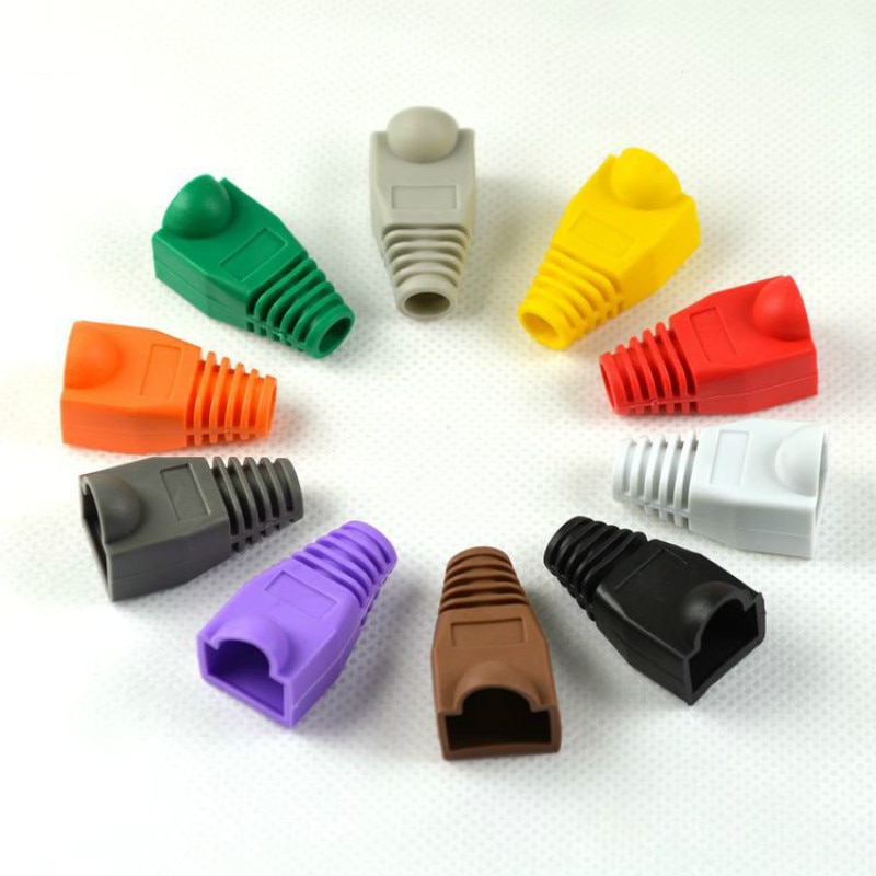 Unique RJ45 Strain Relief Boots Ethernet RJ45 Connector Boots Plug Cover RJ45 Boots Cap Cover for CAT5E/6 Ethernet Cable