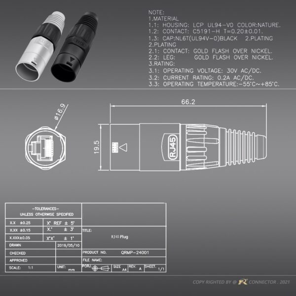 1SET RJ45 Waterproof Network Connector 8p8c RJ45 Female Chassis Sockets Ethernet Connector Zinc Alloy+Copper Pins 6