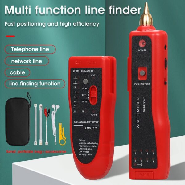 RJ11 RJ45 Cat5 Cat6 Telephone Wire Tracker Tracer Toner Ethernet LAN Network Cable Tester Detector Line Finder 1