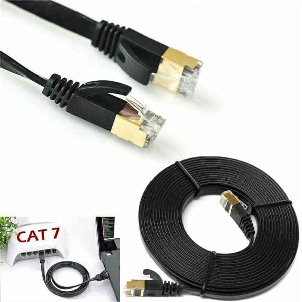 Cat 7 Enternet Cable Ethernet Network Cable Compatible Patch Cord for Laptop Router Cable Internet Cable Ethernet  White Black 2