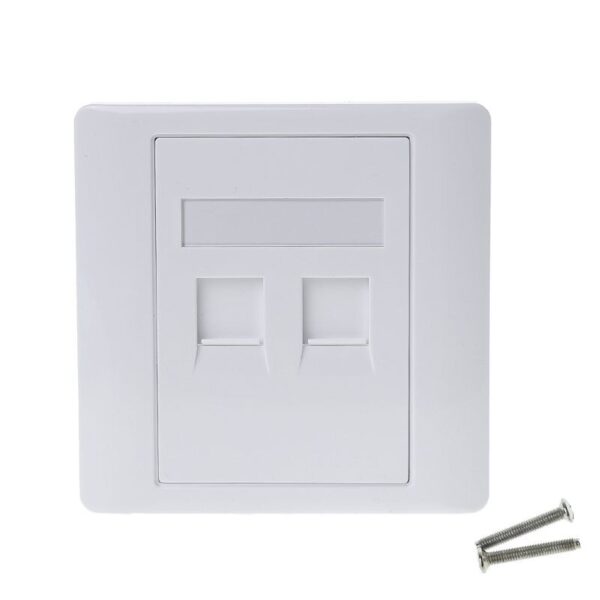 86 Type White Faceplate Wall Plate Socket Four Ports Network LAN Telephone Panel RJ45 Plug 5