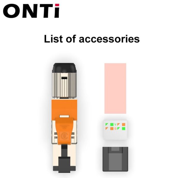 ONTi Cat6A Cat7 Cat8 Industrial Ethernet Connector RJ45 Shielded Field Plug Tool Free Easy Metal Die-Cast Termination Conector 2