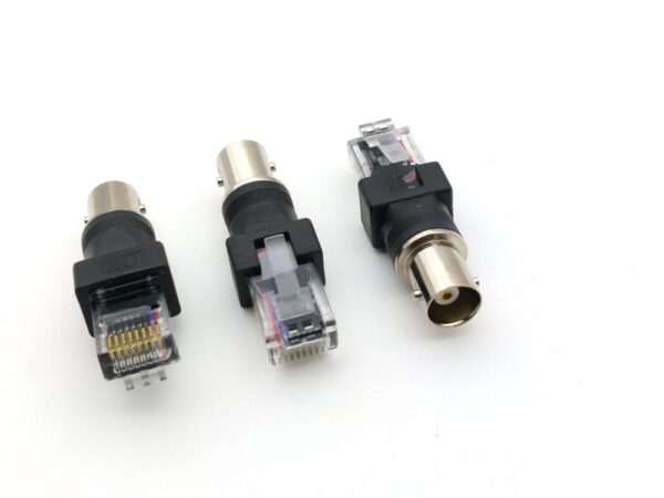 2pcs BNC Female to RJ45 Male Coaxial Coax Barrel Couplerconnector RJ45 to RF adapter 6