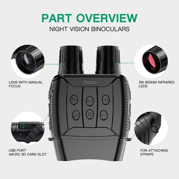 Dsoon Night Vision Binoculars NV3182 Infrared Digital Hunting Telescope Camping Equipment Photography Video 300m Distance 3