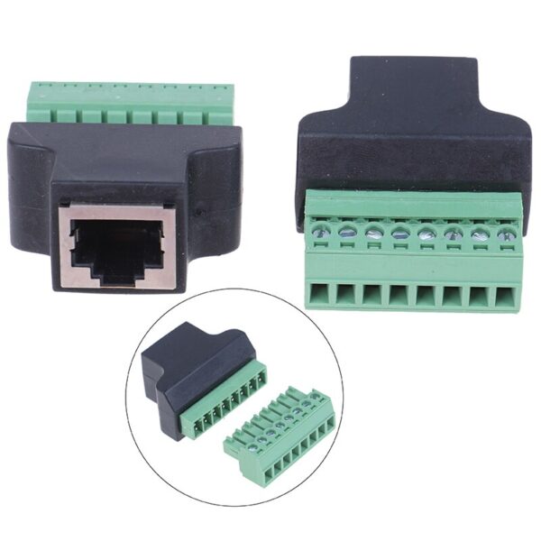 1pcs High Quality RJ45 To Screw Terminal Adaptor RJ45 Female To 8 Pin Connector RJ45 Splitter For CCTV DVR CCTV Accessories 2