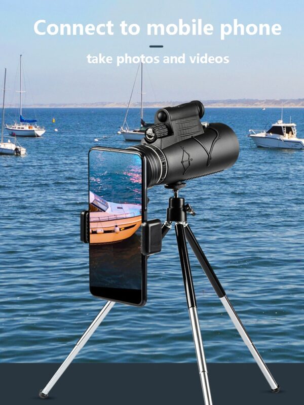 50X60 Monocular Telescope Laser Portable With Light Binoculars Powerful Low Light Night Vision Compass BAK4 Outdoor for Hunting 4