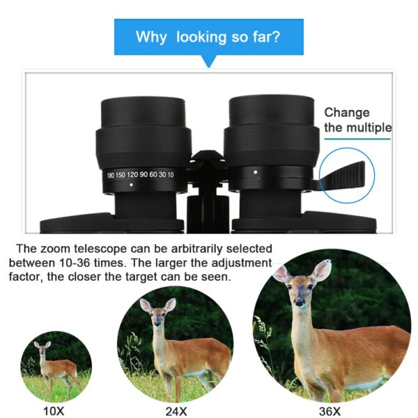 Borwolf 10-180X90 High Magnification HD Professional Zoom Powerful Binoculars Light Night Vision for HuntingTelescope Monocular 2