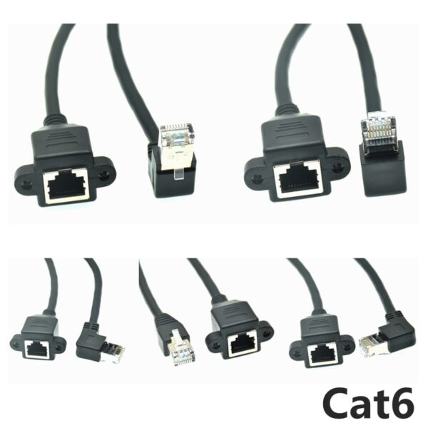Cat 6e Network Extension Cable RJ45 5e Male to Female Screw Panel Mount Ethernet LAN cable 1ft 2ft 3ft 5ft 6ft 15ft 30cm 3M 1m 1