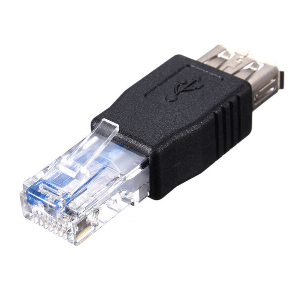 USB A Female to Ethernet RJ45 Male Adapter Connector Router Adapter Black free shipping 2