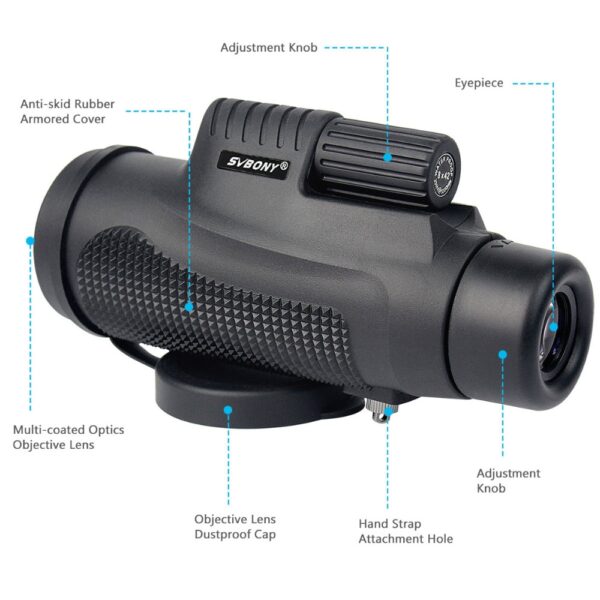 SVBONY Monocular 8x42 Hand Focus Telescope Glass Lenses BK7 Prism for Hunting Hiking Birdwatching Waterproof Binoculars F9116AB 2