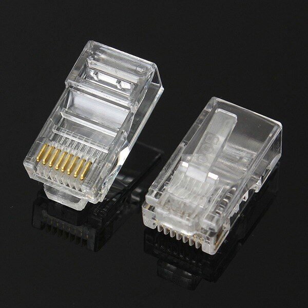 50PCS/lot RJ45 RJ-45 CAT5 cat5e Modular Cable Head Plug Ethernet Gold Plated Network Connector Best Promotion 5